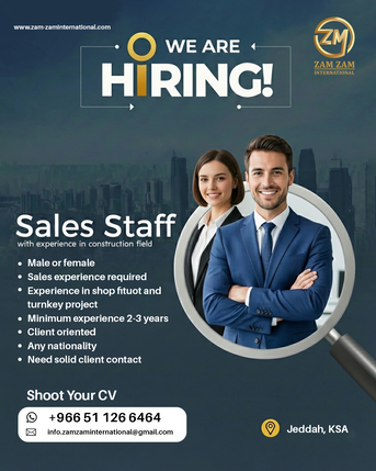 Riyadh, Jobs, Sales Fitout/construction