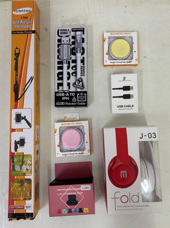 Gudaibiya, Mobile Phones, BHD 3,  Mobile Phone Accessories  -Selfi Stick -Foldable Headphone  -MAGNETIC RING-2ps -2-in-1 Cha