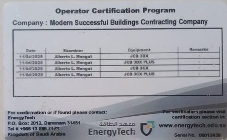 Dammam, Job Seekers, JCB Operator And Forklift Operator