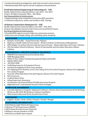 Riyadh, Job Seekers, Urgent: Seeking HSE Manager / Supervisor  / Officer Roles In KSA