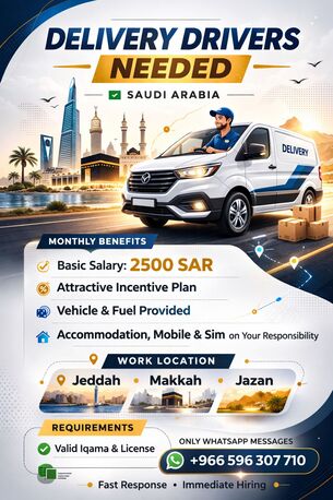 Makkah, Jobs, Delivery Drivers Hiring