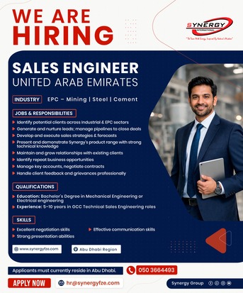 Dubai, Jobs, Technical Sales Engineer