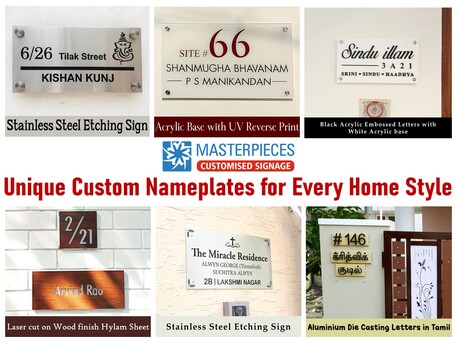 Chennai, Creative, Transform Your Home Exterior With Premium Custom House Signs