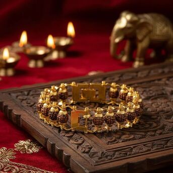 Mumbai, Business, Rudraksha Golden Capling Bracelet For Men &ndash; Power Meets Elegance