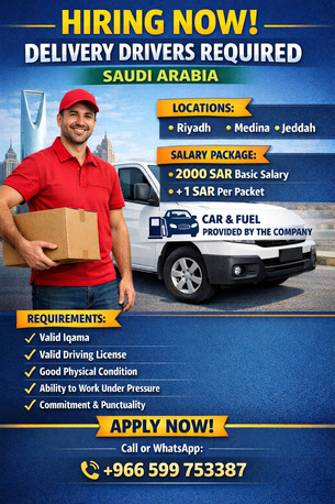 Riyadh, Jobs, Need Delivery Drivers