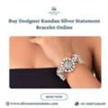 INR 9887328499,  Buy Designer Kundan Silver Statement Bracelet Online