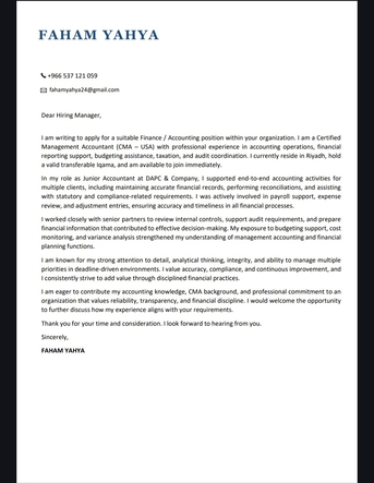 Riyadh, Job Seekers, CMA Qualified Accountant Seeking Job &ndash; Riyadh (Transferable Iqama)