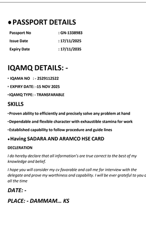 Dammam, Job Seekers, Electrical Foreman/supervisor