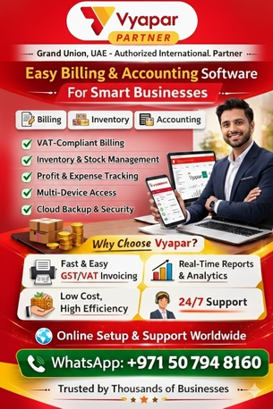 Dubai, Accounting, Vyapar App Software Partner In The UAE And International