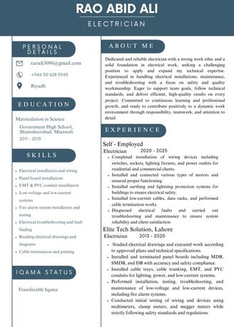 Ad Diriyah, Job Seekers, Electrician