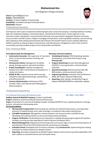 Makkah, Job Seekers, Civil Engineer (5 Years Of Experience)