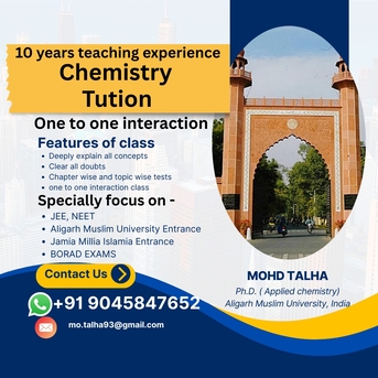 Riyadh, Lessons Offered, CHEMISTRY TEACHER ( ONE TO ONE INTERACTION)