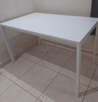 Al Aziziyah, Furniture, SAR 150,  IKEA Dinning Table White L125 XW 74 Cm X 75cm
