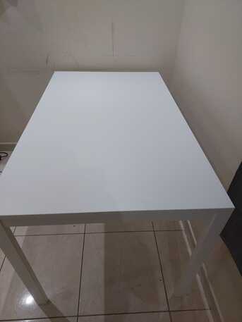 Al Aziziyah, Furniture, SAR 150,  IKEA Dinning Table White L125 XW 74 Cm X 75cm