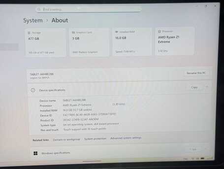 Al Sharafeyah, Computers, SAR 2300,  Lenovo Legion Go Gaming Laptop 8.8 Inch QHD, AMD Ryzen Z1 Extreme Processor/16GB RAM DDR5/