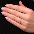 GBP 1450,  Comfort Fit Mini Radiant Diamond Engagement Bands For Women
