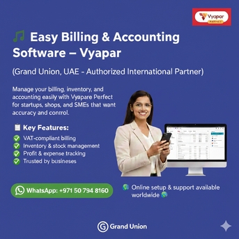 Abu Dhabi, Accounting, Accounting Software Vyapar - Grand Union Web Solutions, UAE