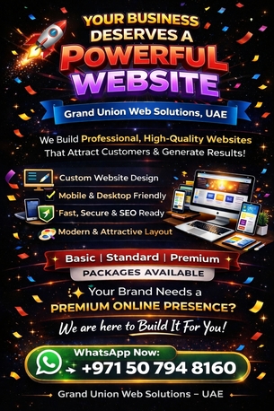 Dubai, Web Design & Development, Web Design And Development - Grand Union Web Solutions, UAE