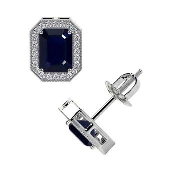 New York, Jewelry, USD 2784,  Get 3.88cttw Blue Sapphire & Round Diamond Gemstone Earrings Online