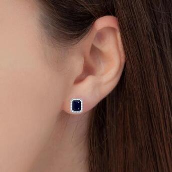 New York, Jewelry, USD 2784,  Get 3.88cttw Blue Sapphire & Round Diamond Gemstone Earrings Online