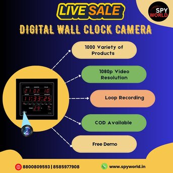 New Delhi, Electronics, INR 3900,  Best Digital Wall Clock Spy Camera Shop In NSP - Spy World
