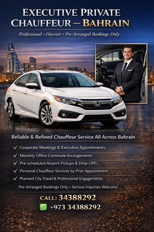 Manama, Travel, Executive Private Chauffeur - Pre Arranged Transport