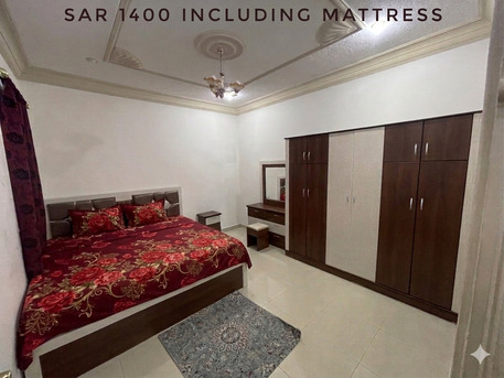 Al Malaz, Furniture, SAR 900,  Bed Set, Cupboard, 2 Side Drawers, Dressing Table With Sitting Table