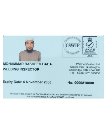 Khobar, Job Seekers, Experienced CSWIP 3.1 Welding Inspector With Transferable Iqama