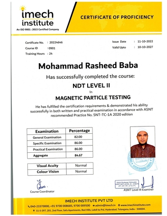 Khobar, Job Seekers, Experienced CSWIP 3.1 Welding Inspector With Transferable Iqama