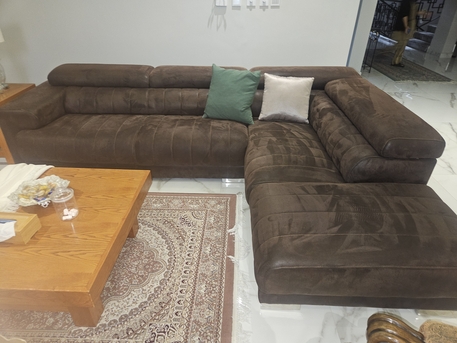 Al Sadafa, Furniture, SAR 1400,  L Shape Brown Modern Sofa