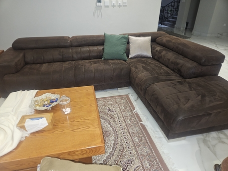 Al Sadafa, Furniture, SAR 1400,  L Shape Brown Modern Sofa
