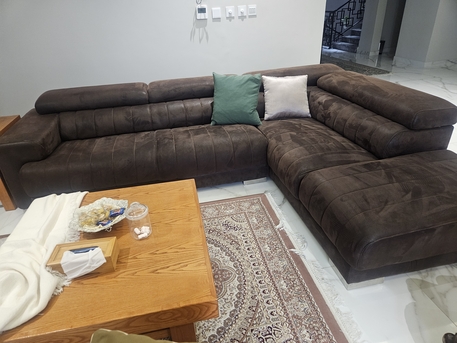 Al Sadafa, Furniture, SAR 1400,  L Shape Brown Modern Sofa