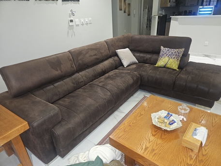 Al Sadafa, Furniture, SAR 1400,  L Shape Brown Modern Sofa