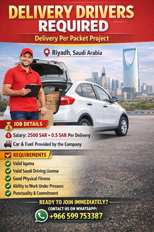 Riyadh, Jobs, DELIVERY DRIVERS