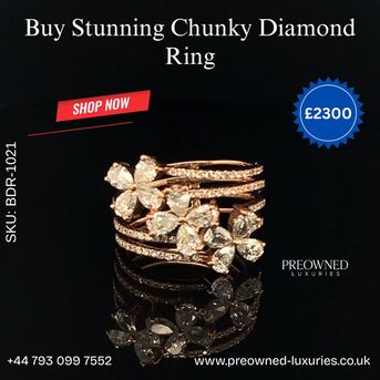 London, Jewelry, GBP 2300,  Buy Stunning Chunky Diamond Ring - Luxury UK Jewellery