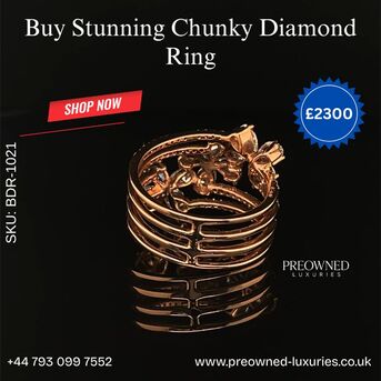 London, Jewelry, GBP 2300,  Buy Stunning Chunky Diamond Ring - Luxury UK Jewellery