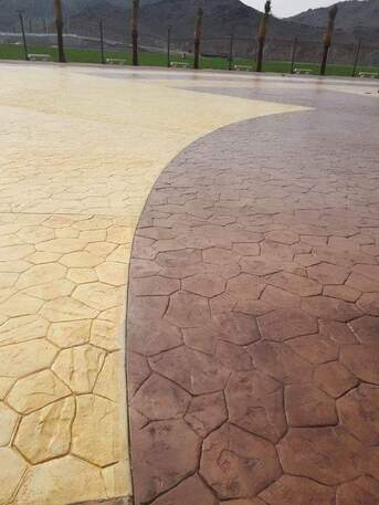 Riyadh, Construction, الخرسانية المطبوعة الملونة الأرضيات صبة 