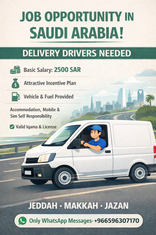 Makkah, Jobs, Delivery Driver Job Available