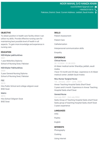 Jeddah, Job Seekers, Nurse Technition