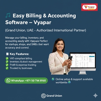 Dubai, Business Partners, Vyapar App Software Partner - Grand Union Web Solutions UAE And GCC