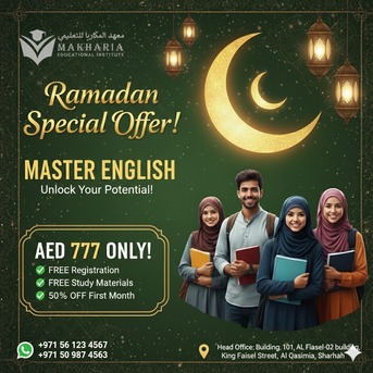 Sharjah, Lessons Offered, Learn English Fluently This Ramadan &ndash; Makharia Institute Sharjah