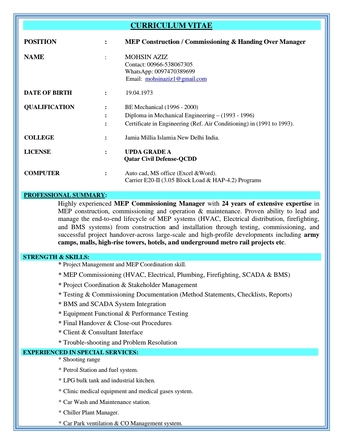 Dubai, Job Seekers, MEP Manager ( Construction, Testing & Commissioning)