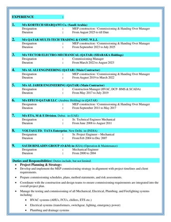 Dubai, Job Seekers, MEP Manager ( Construction, Testing & Commissioning)