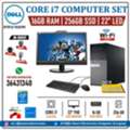 BHD 75,  DELL Core I7 Multimedia Computer Set 22" FHD LED Built In Camera 16GB RAM 256GB SSD Ready