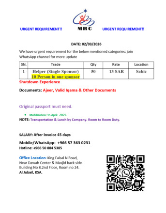 Jubail, Jobs, Helper