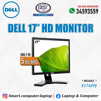 Manama, Computers, BHD 3,  Special Offer HP DELL & Lenovo 17" 19" 22" & 24" LED HD Monitor (Starting From 3/-BD Only)