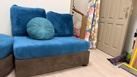 Jeddah, Furniture, SAR 400,  Urgent Sell L Shape Sofa Set ,grey Colour