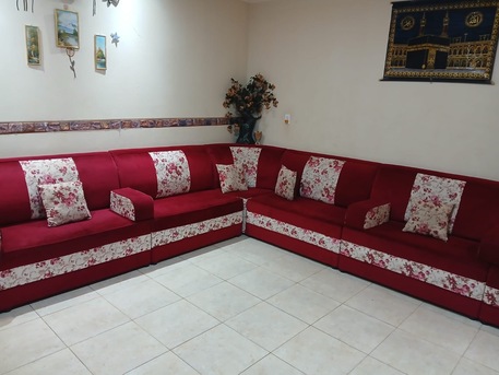 Al Adama, Furniture, SAR 800,  For Sale: 8-Piece Majlis Sofa Set &ndash; Excellent Condition &ndash; SR 800