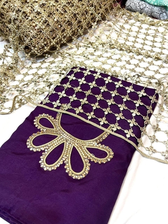 Thuqbah, Clothing & Accessories, SAR 190,  Plain CottonSilk Suit Unstitched With Trending Dupata