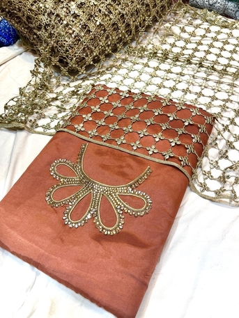 Thuqbah, Clothing & Accessories, SAR 190,  Plain CottonSilk Suit Unstitched With Trending Dupata